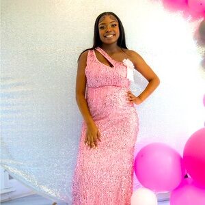 Pink prom or maternity dress